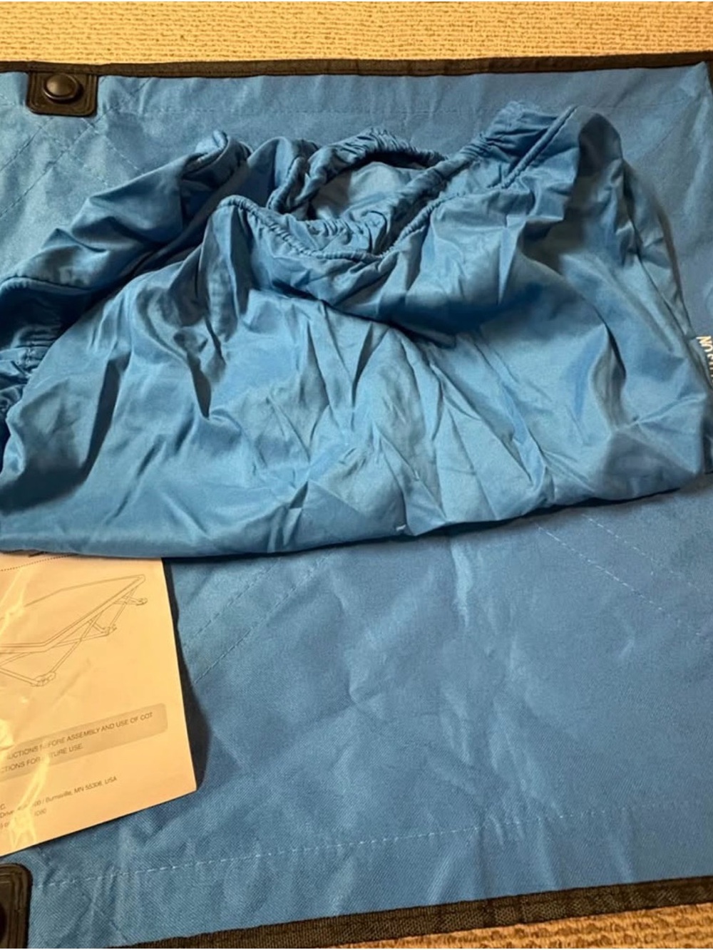 Never Used Regalo Portable Toddler Cot & Sheets - Picture 3 of 8